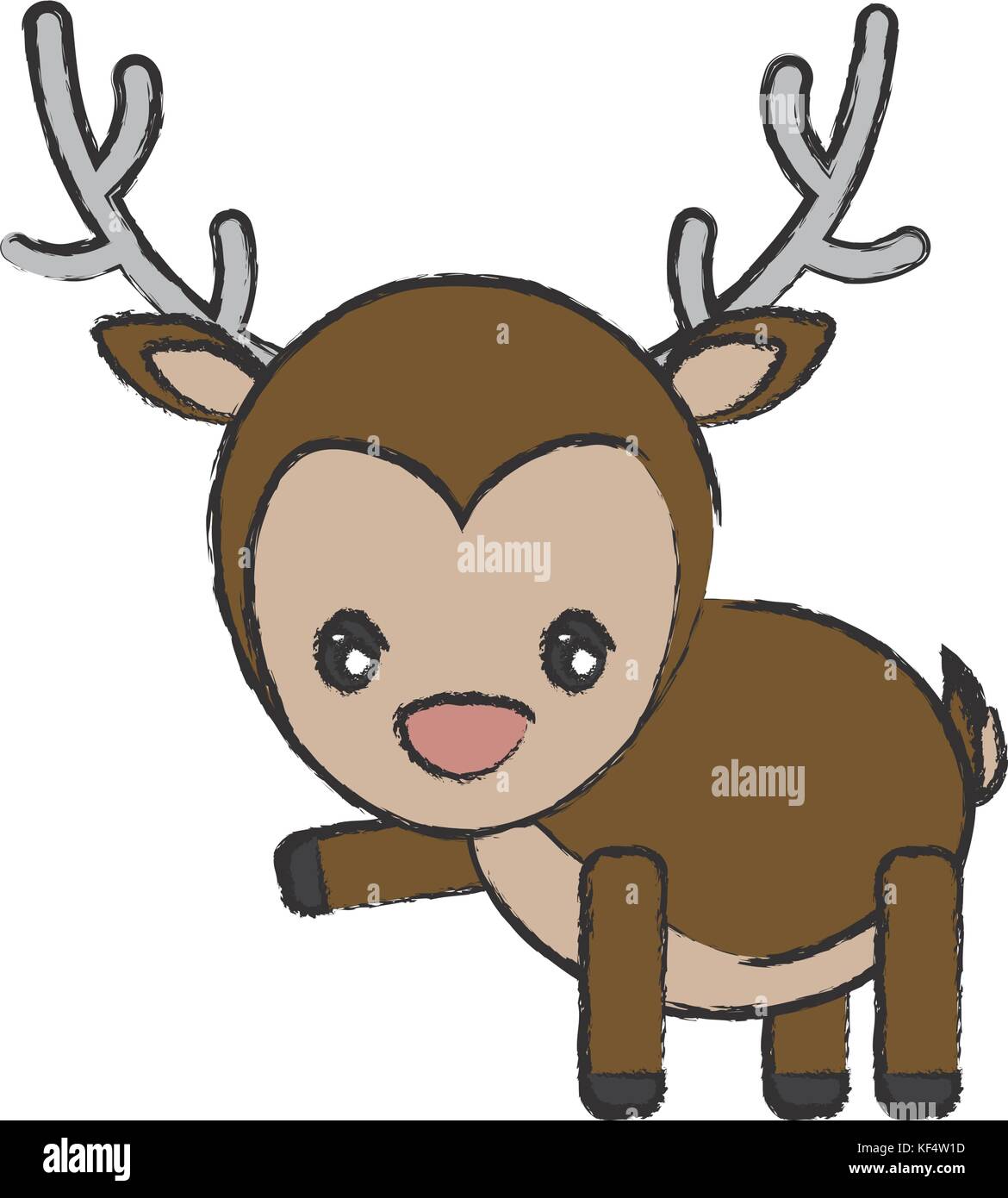 christmas deer icon over white background vector illustration Stock ...