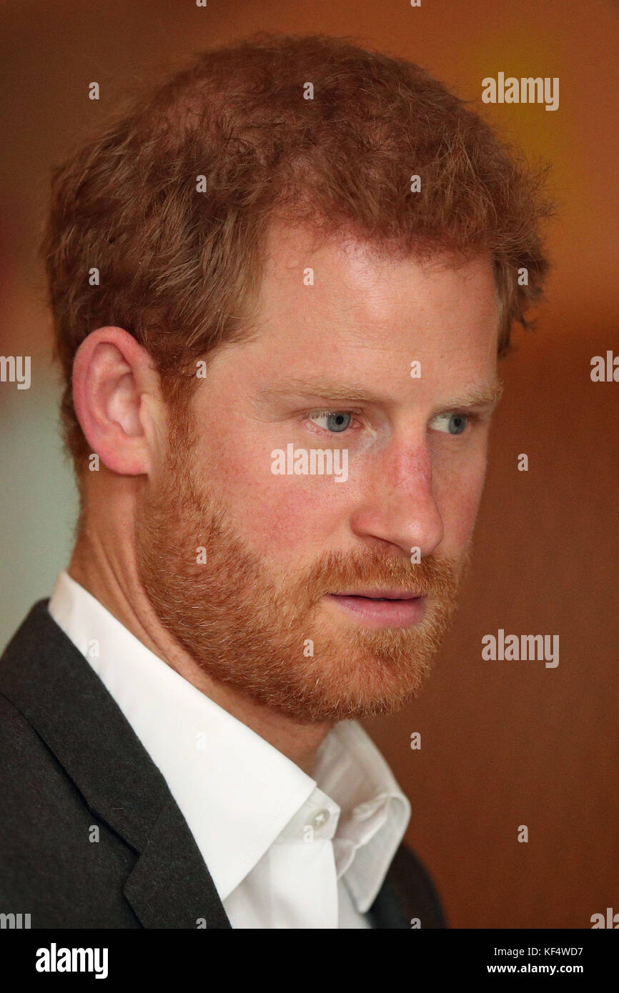 Prince Harry during a visit to KPH Projects in Copenhagen, Denmark, an organisation which encourages cross-collaboration and support between young people with start-up businesses focused on solving societal issues across the city. Stock Photo