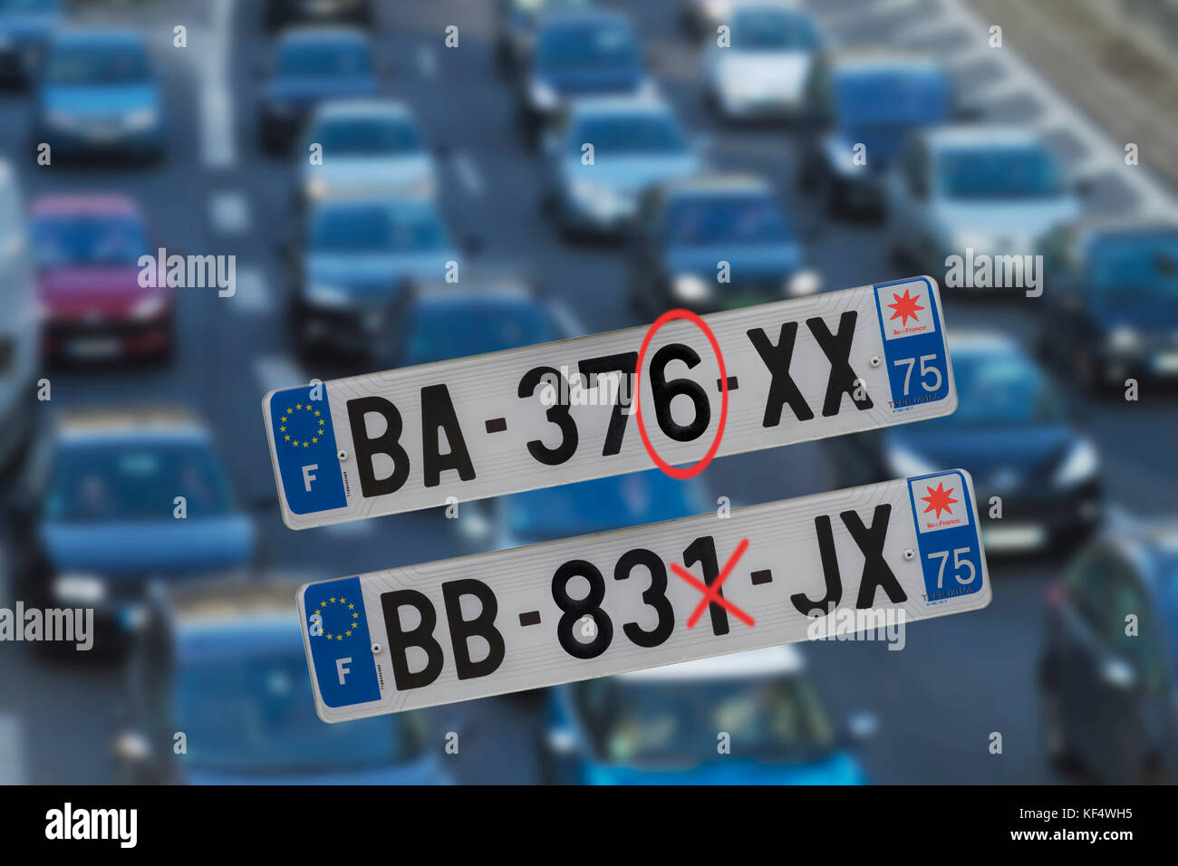 License plates with even and odd numbers for the road space rationing Stock Photo Alamy