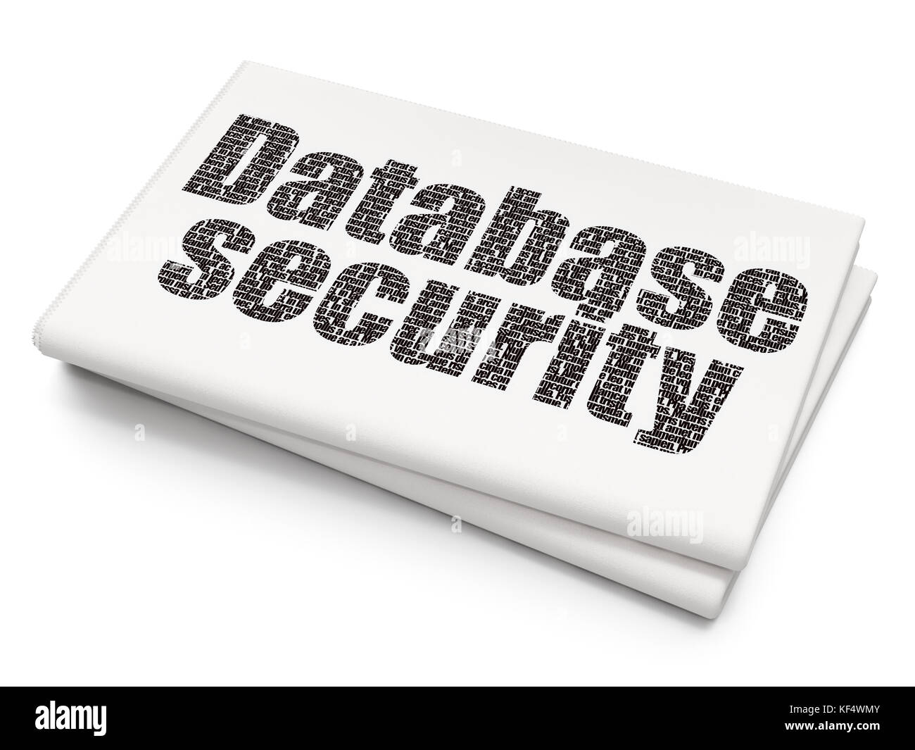 Privacy concept database security on blank newspaper background stock