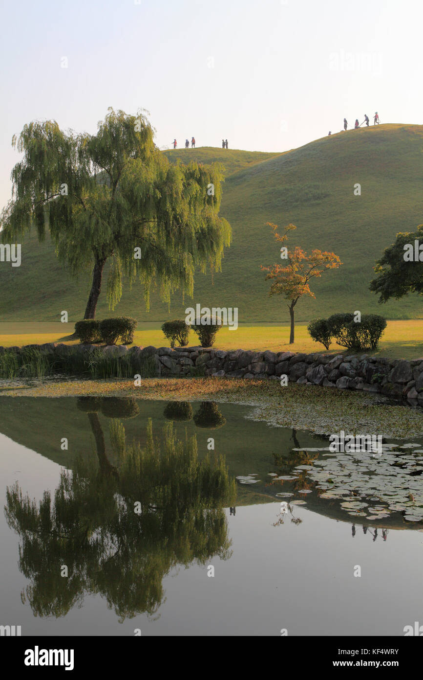 South Korea, Gyeongju, Tumuli Park, Royal Tombs, Stock Photo