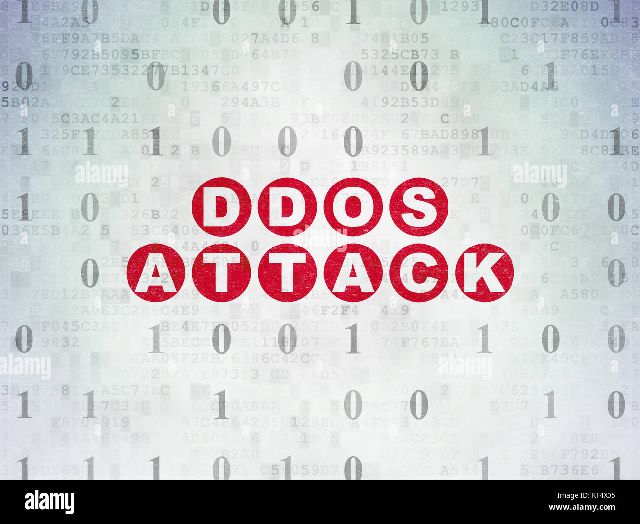 Privacy concept: DDOS Attack on Digital Data Paper background Stock ...