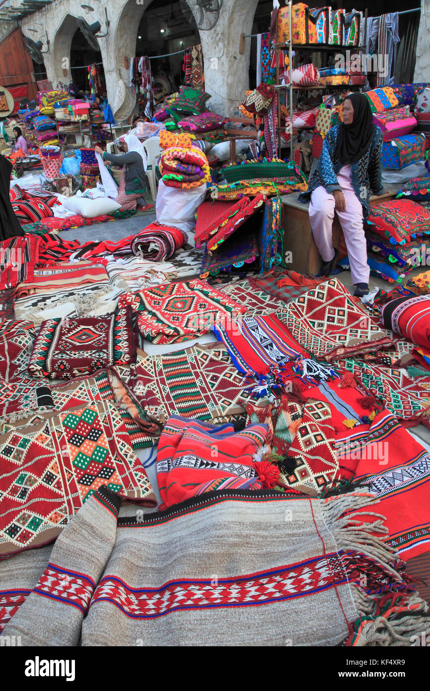 Qatar, Doha, Souq Waqif, carpet shop Stock Photo Alamy