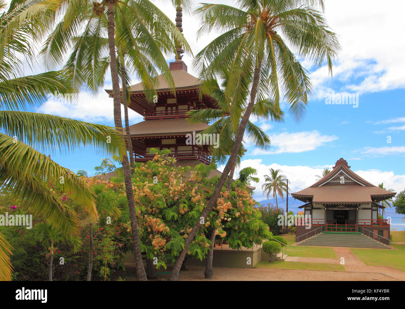 Hawaii, Maui, Lahaina, Jodo Mission, Japanese buddhist temple Stock