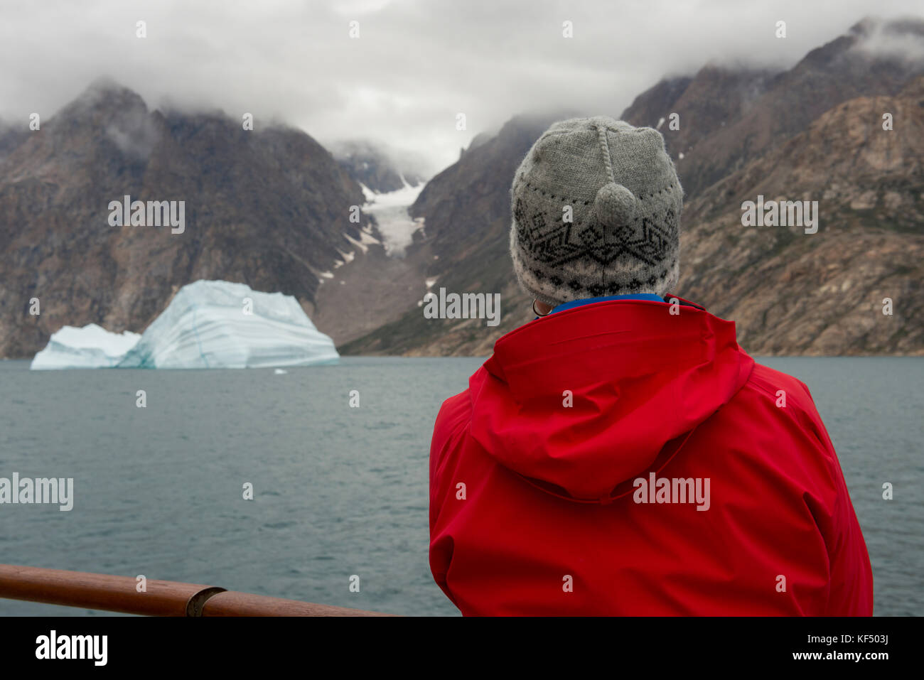 Greenland, Scoresbysund Aka Scoresby Sund. Expedition Ship Sailing Past ...