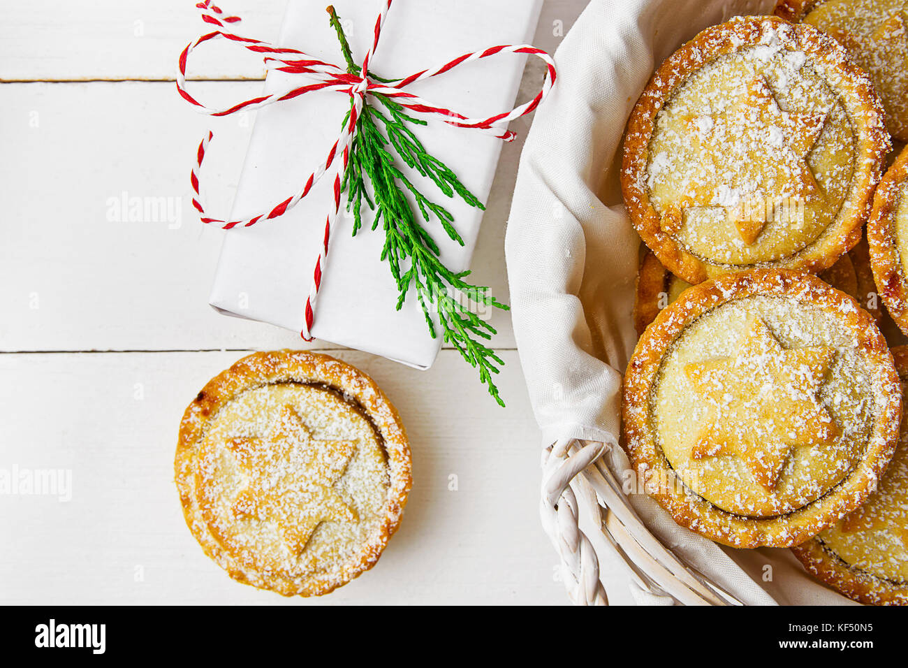 Traditional British Christmas Pastry Dessert Home Baked Mince Pies with