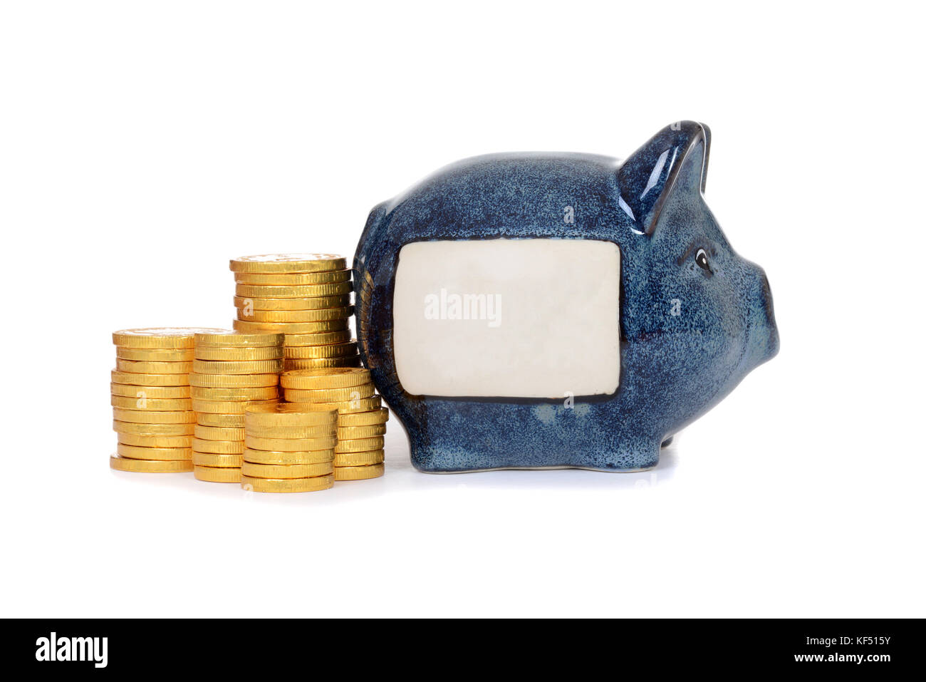 piggy bank with gold coins Stock Photo