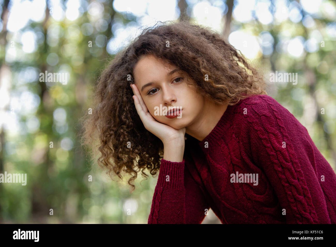 Curly girl hi-res stock photography and images - Alamy