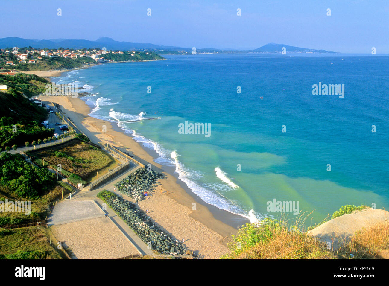 France, Aquitaine, Pyrenees Atlantiques (64), Basque country, province of Labourd, Bidart, central beach Stock Photo