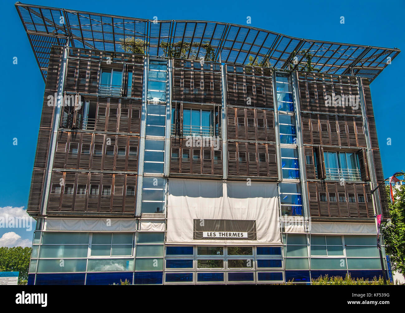 France, Landes, thermal city of Dax, Hotel des Thermes (1992), architect Jean  Nouvel Stock Photo - Alamy