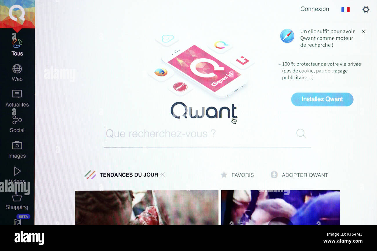 Qwant. French search engine Stock Photo Alamy