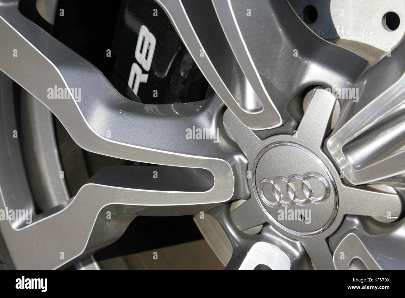 Alloy wheel on Audi R8 sportscar Stock Photo - Alamy