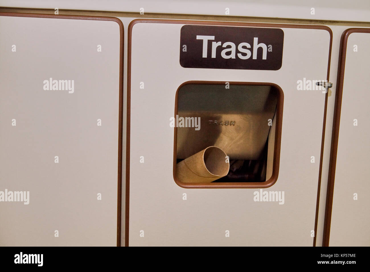 A close up of a public railway trash bin and discarded rubbish Stock ...