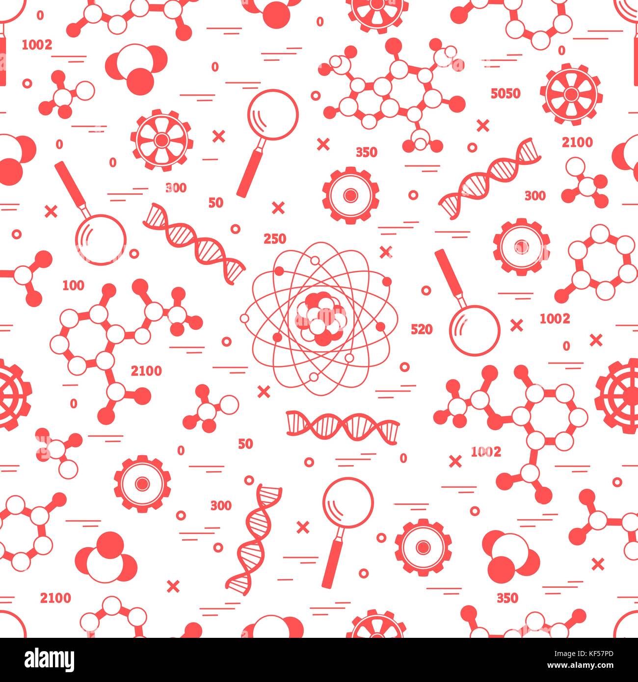 Seamless pattern with variety scientific, education elements. Design ...