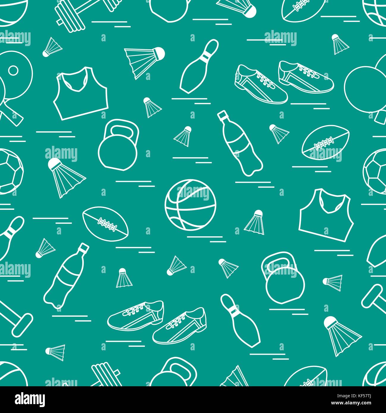 Sports Spring Pattern Seamless pattern on the sports theme. Vector illustration sports and ...