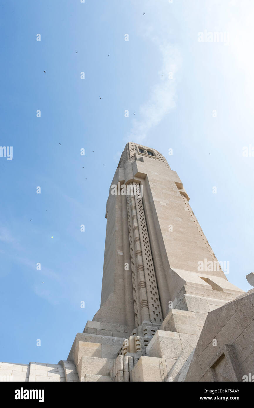 The Tower of the Douaumont ossuary, national cemetery and memorial site, including Trench du Bayonette, France. Stock Photo