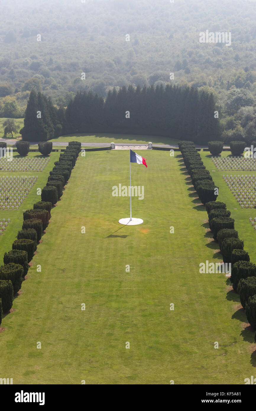 The Douaumont ossuary, national cemetery and memorial site, including Trench du Bayonette, France. Stock Photo