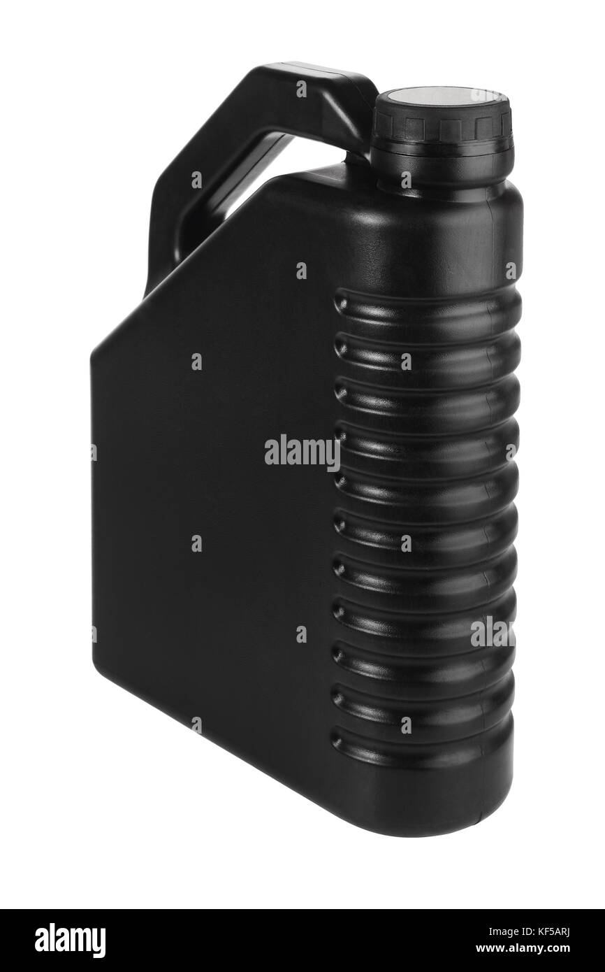 Black Engine Oil Container on White Background Stock Photo Alamy