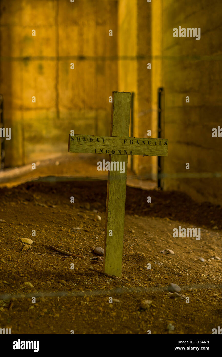 The Douaumont ossuary, national cemetery and memorial site, including Trench du Bayonet, France. Stock Photo