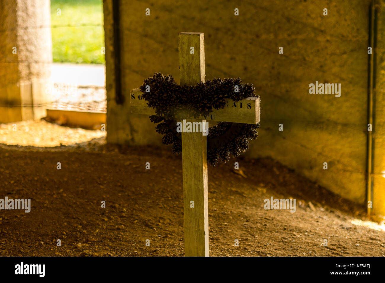 The Douaumont ossuary, national cemetery and memorial site, including Trench du Bayonet, France. Stock Photo