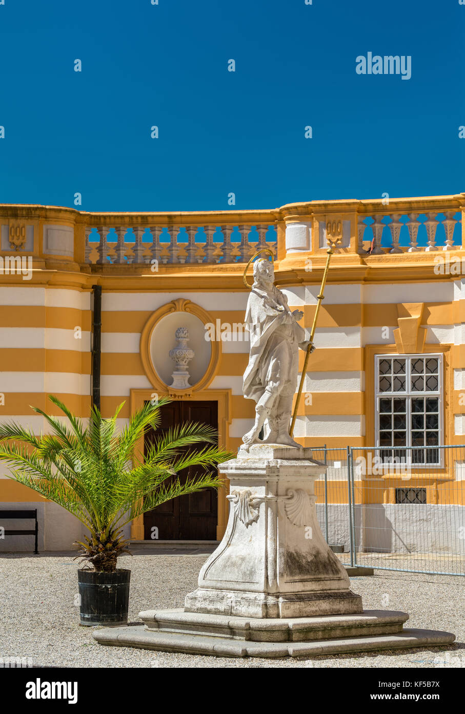 Statue at Stift Melk, a Benedictine abbey in the town of Melk in Austria Stock Photo