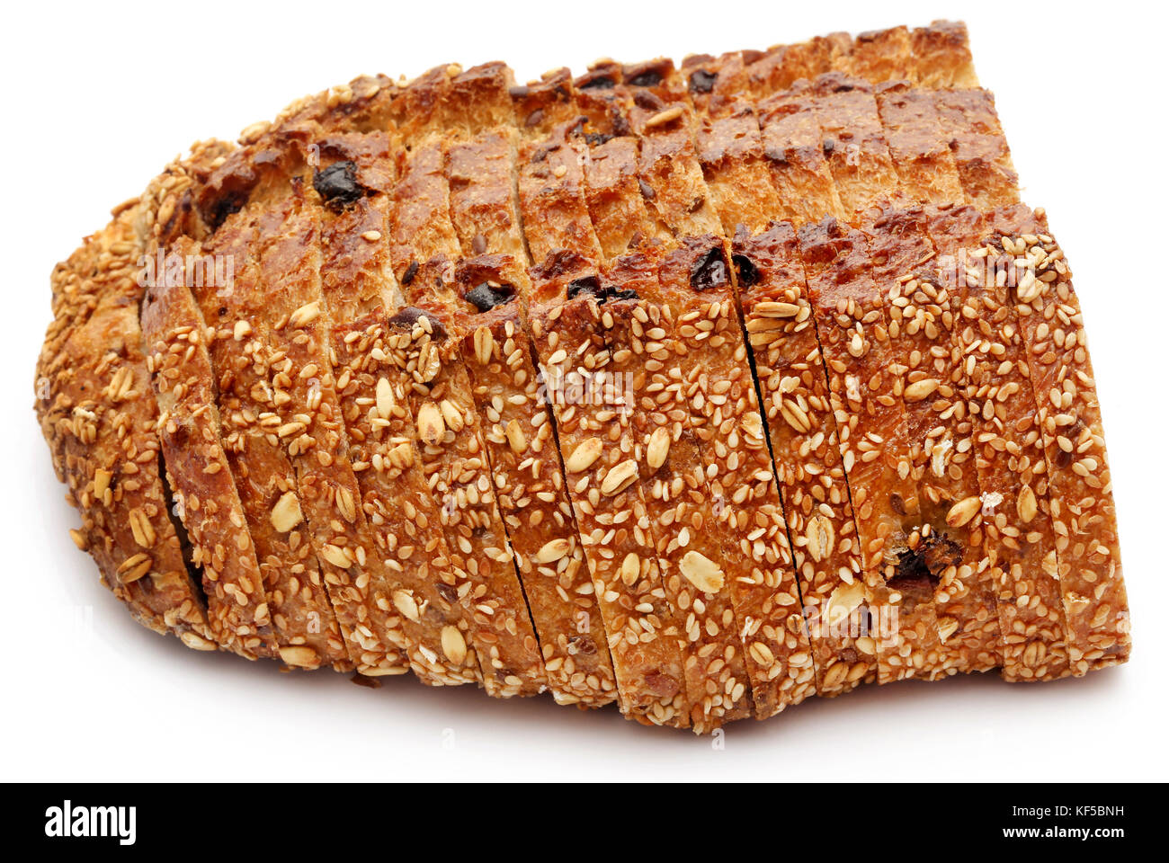 Wheat sesame bread over white background Stock Photo