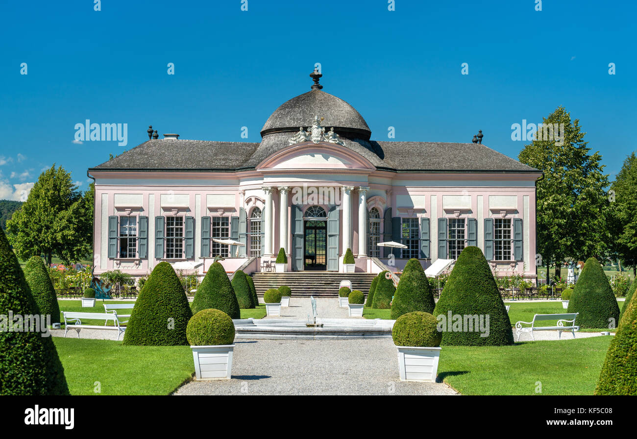 Baroque Pavilion in the garden of Melk Abbey, Austria Stock Photo