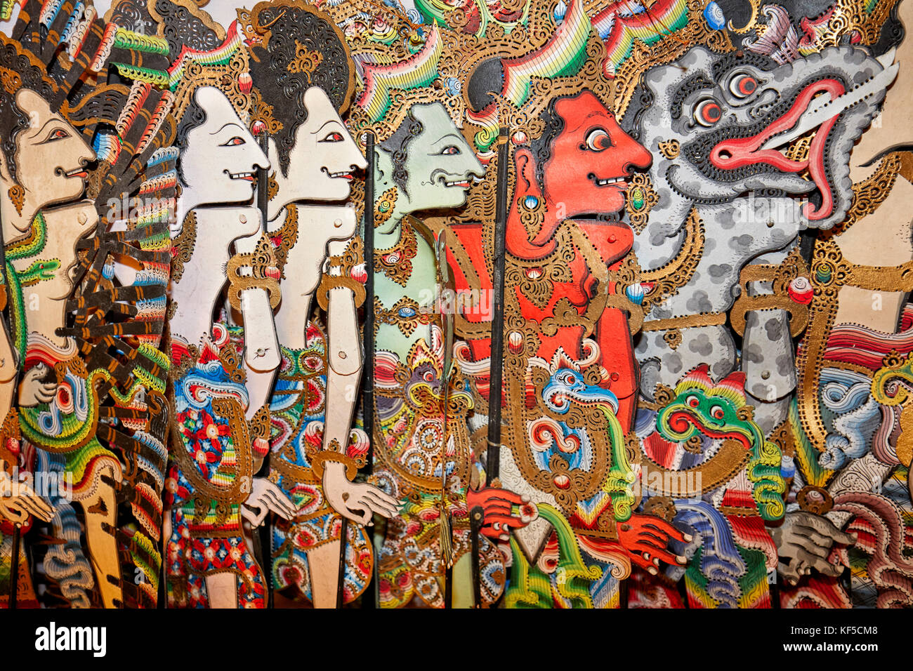 Balinese Shadow Puppets for Mahabharata performance. Setia Darma House