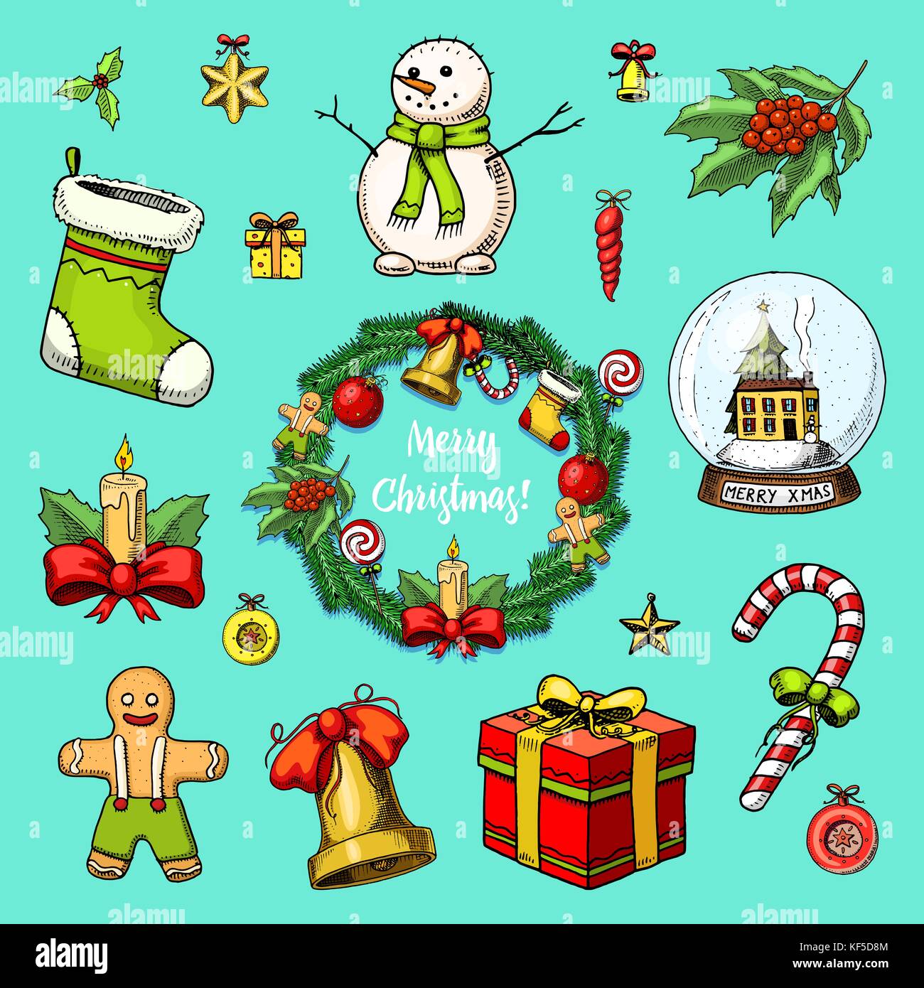 Christmas snow globe sketch hi-res stock photography and images - Alamy