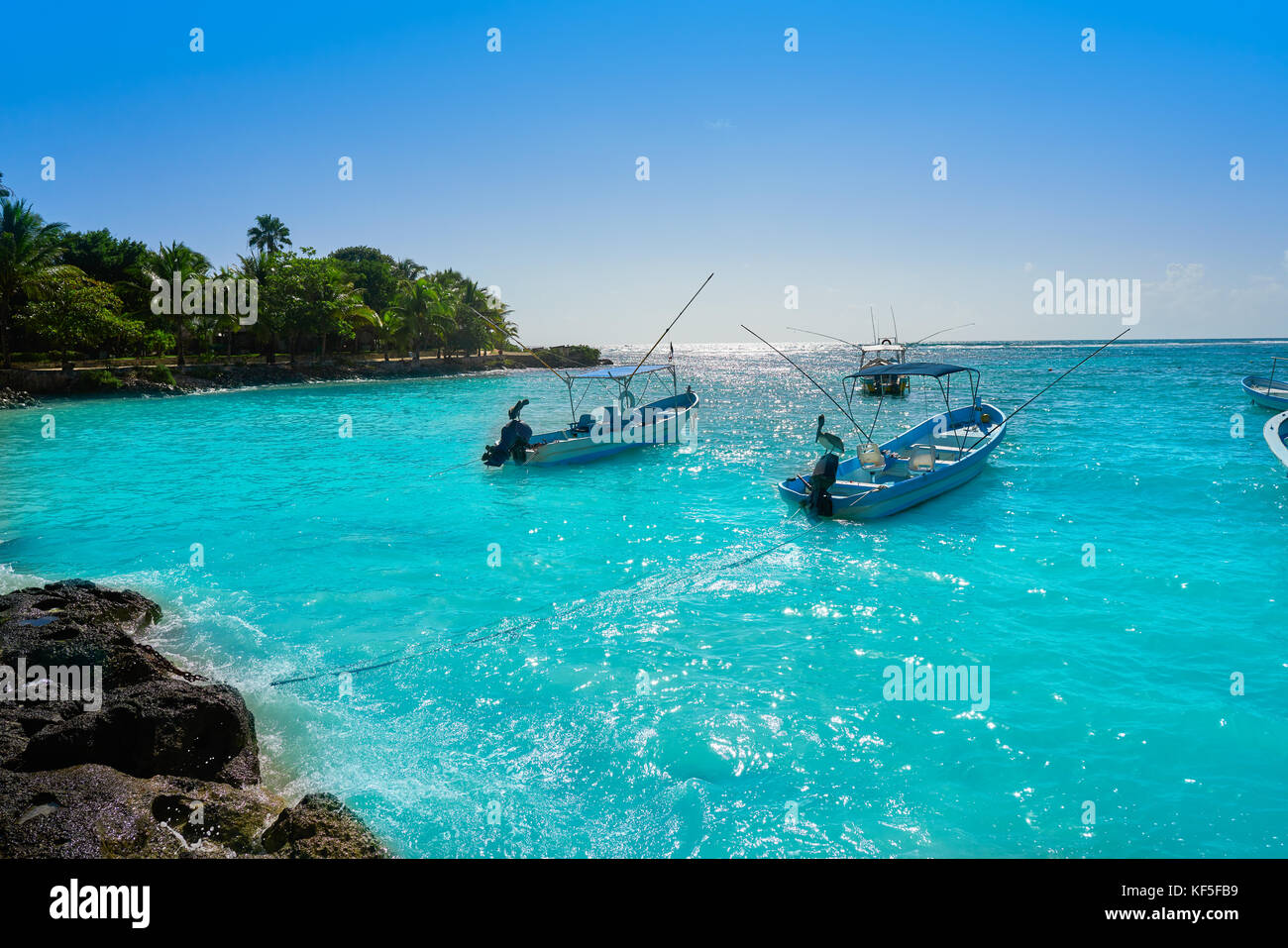 Akumal bay Caribbean beach in Riviera Maya of Mayan Mexico Stock Photo ...