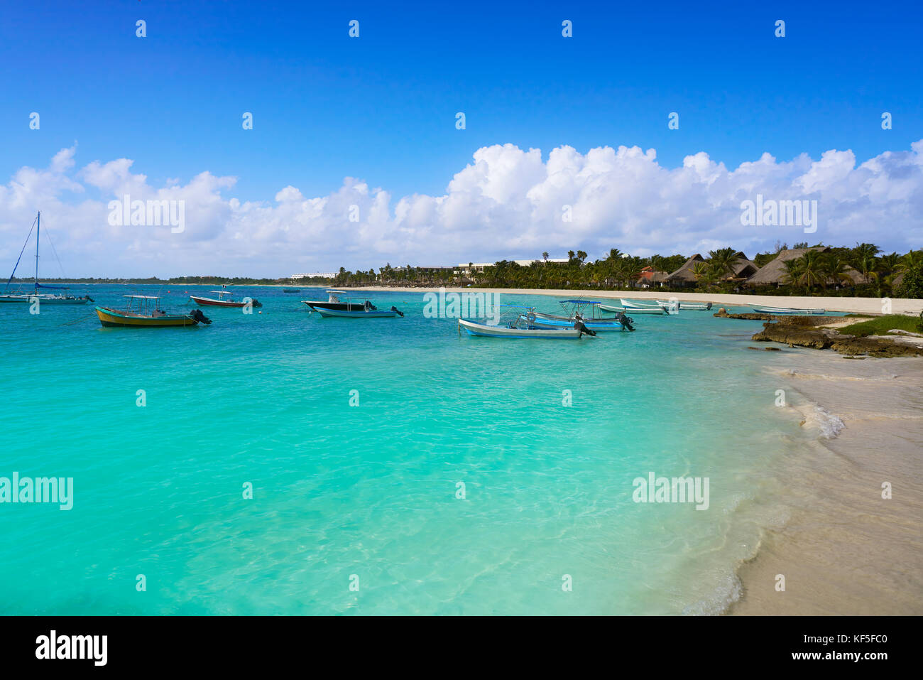 Akumal bay Caribbean beach in Riviera Maya of Mayan Mexico Stock Photo ...
