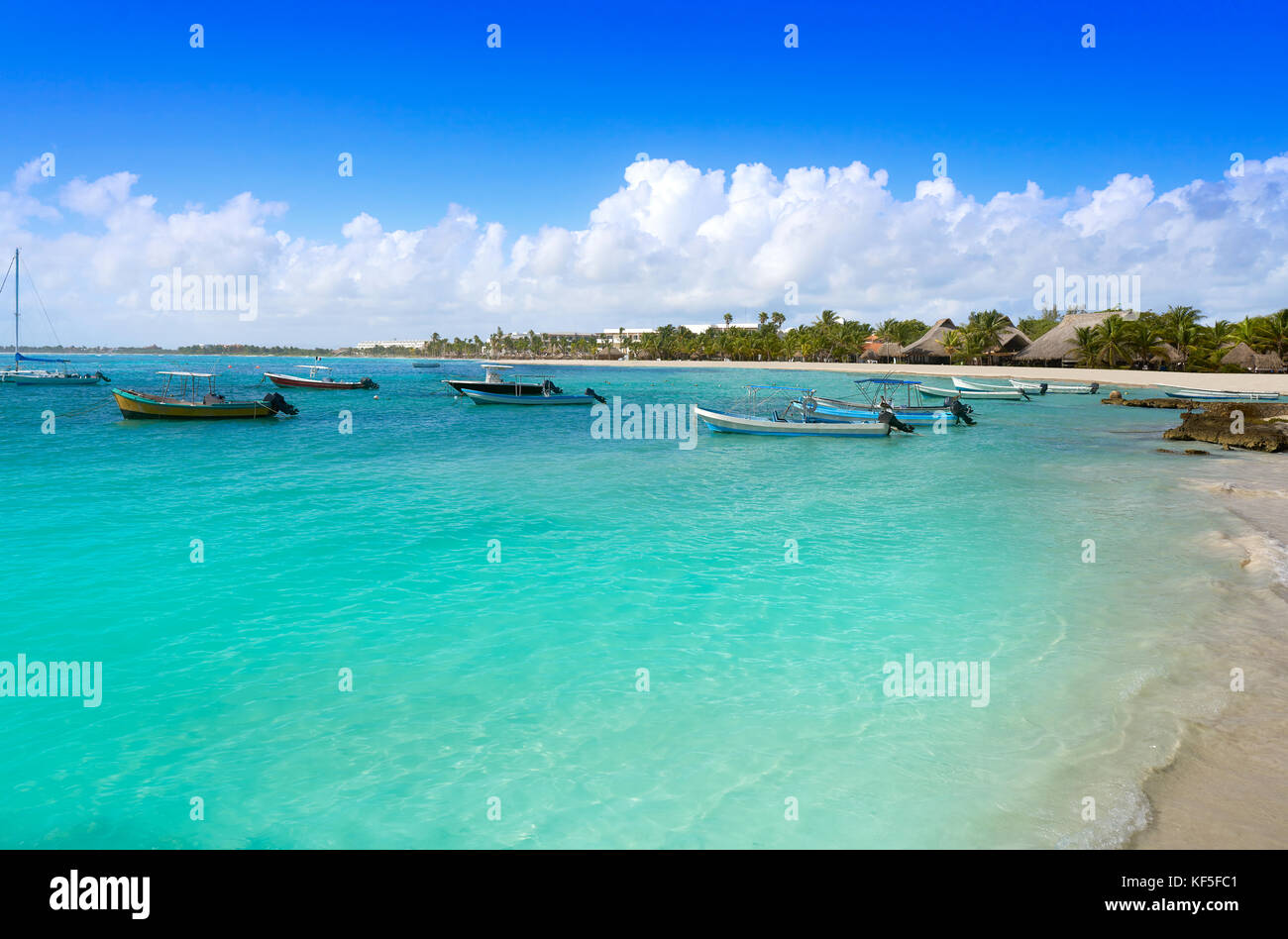 Akumal bay Caribbean beach in Riviera Maya of Mayan Mexico Stock Photo ...