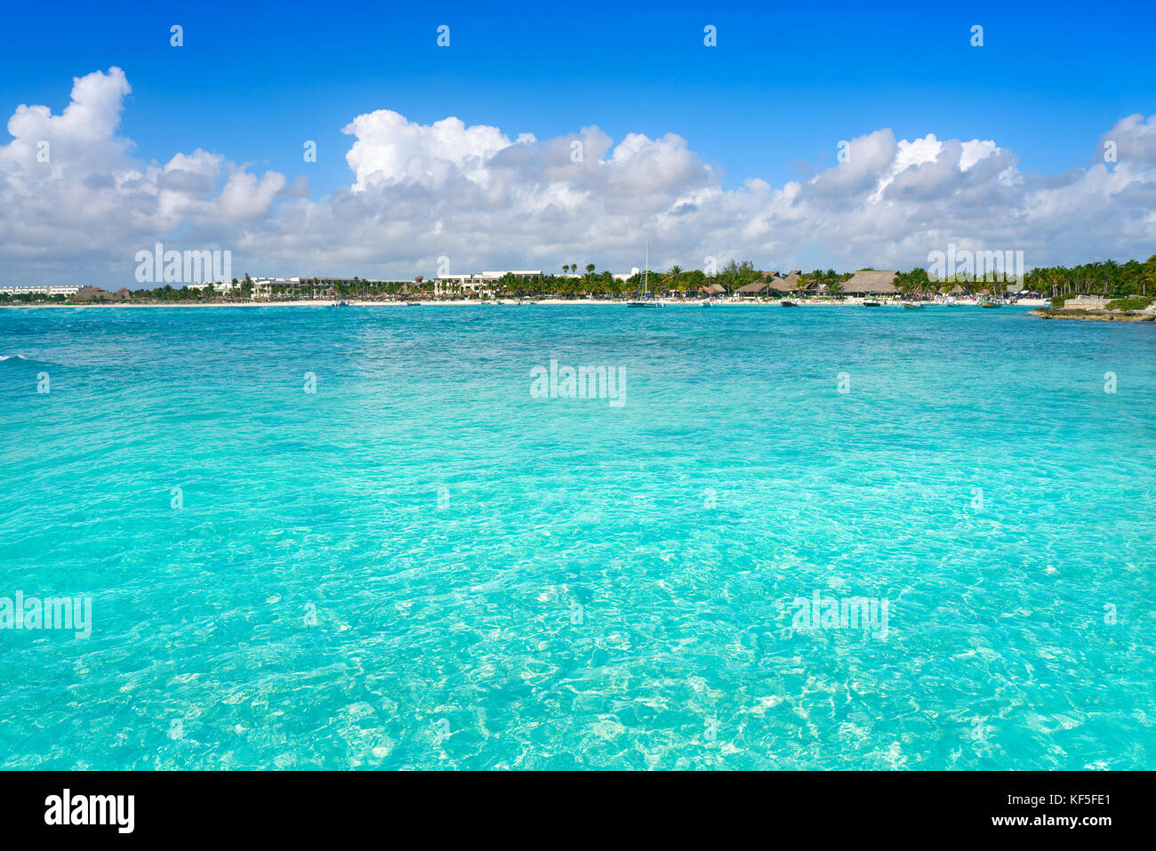 Akumal bay Caribbean beach in Riviera Maya of Mayan Mexico Stock Photo ...