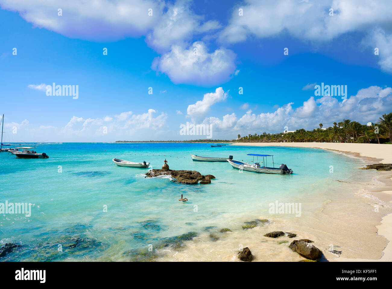 Akumal bay Caribbean beach in Riviera Maya of Mayan Mexico Stock Photo ...