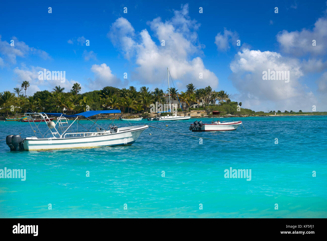 Akumal bay Caribbean beach in Riviera Maya of Mayan Mexico Stock Photo ...