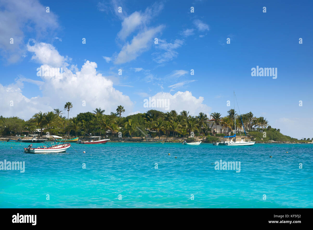 Akumal bay Caribbean beach in Riviera Maya of Mayan Mexico Stock Photo ...