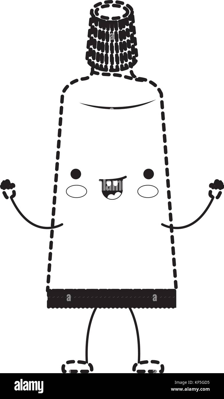toothpaste cartoon in black dotted silhouette Stock Vector Image & Art ...