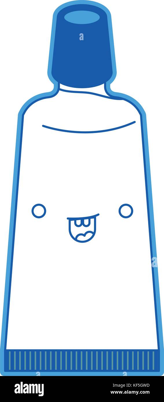 tube of kawaii toothpaste in blue silhouette Stock Vector Image & Art ...