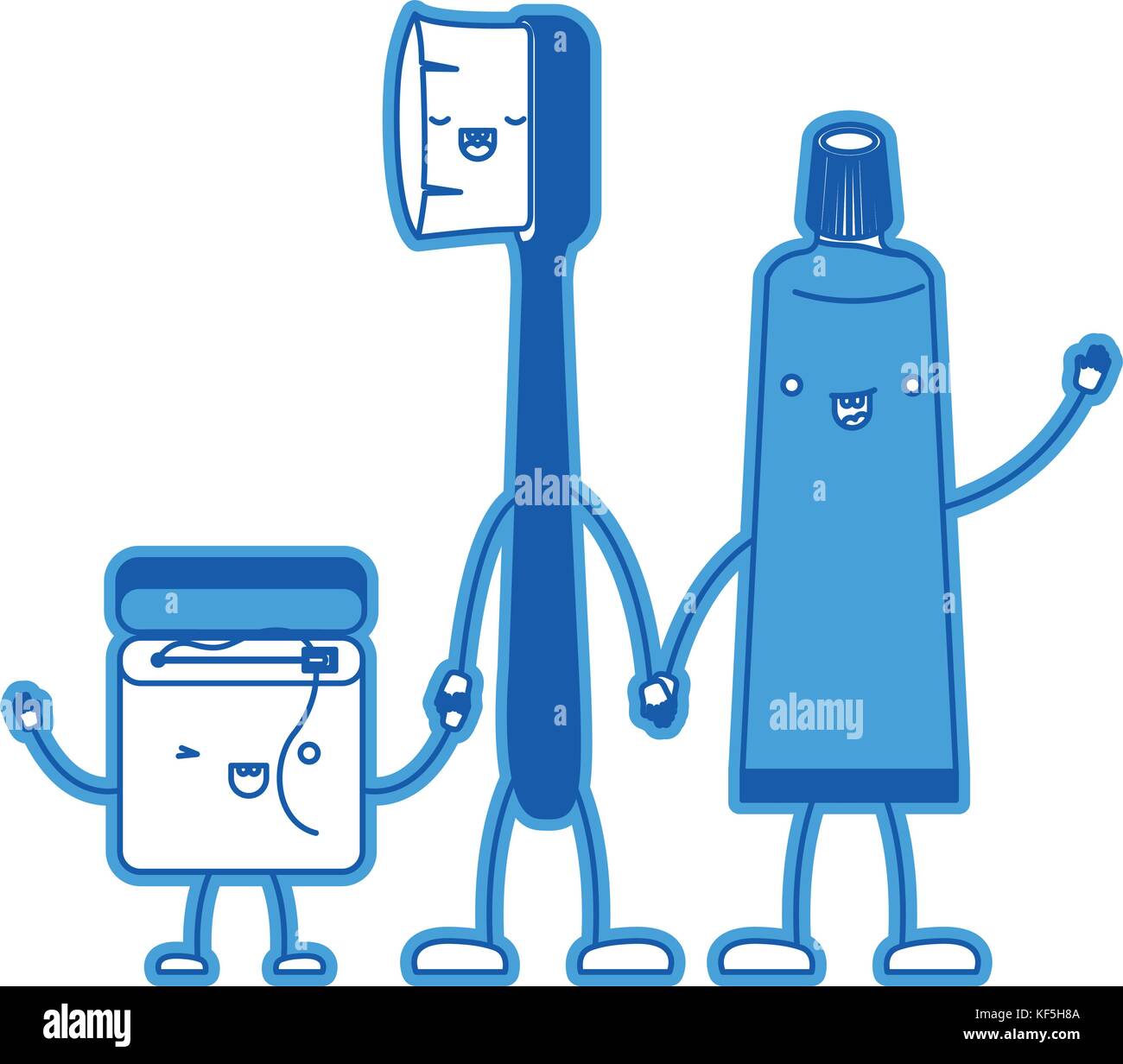 cartoon holding hands Stock Vector
