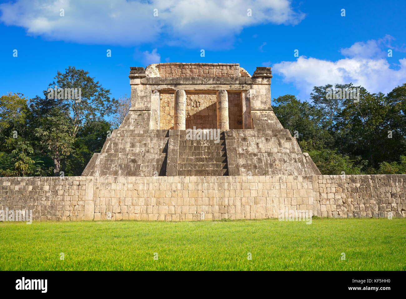 Chichen Itza north temple in Mexico Yucatan Stock Photo