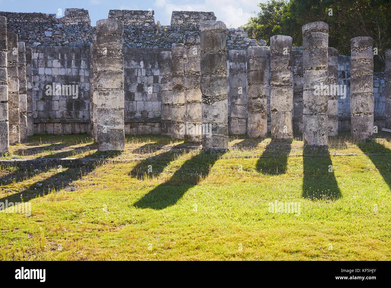 Chichen Itza one thousand columns temple at Yucatan Mexico Stock Photo