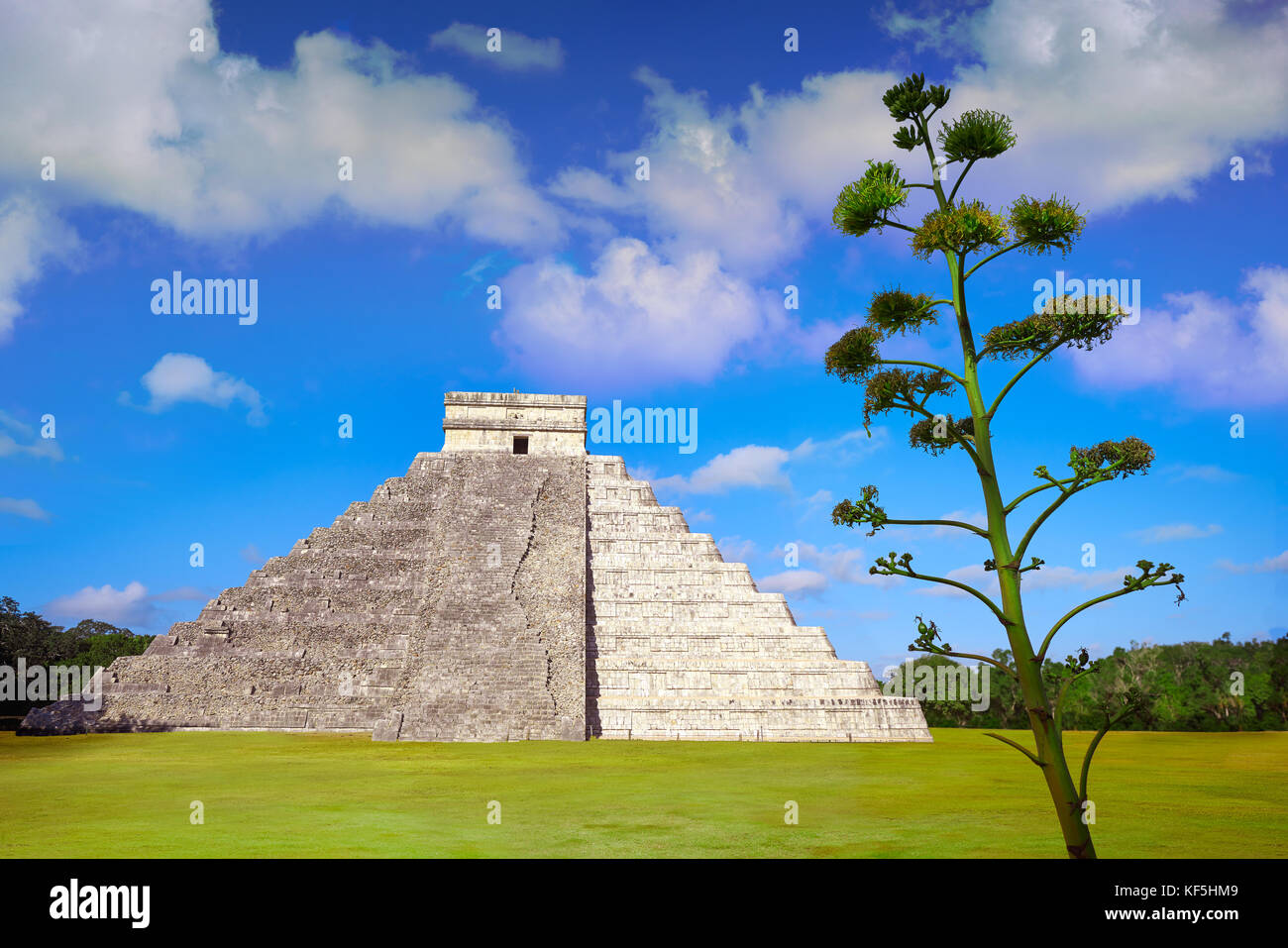 Chichen Itza pyramid El Templo Kukulcan temple in Mexico Yucatan Stock Photo