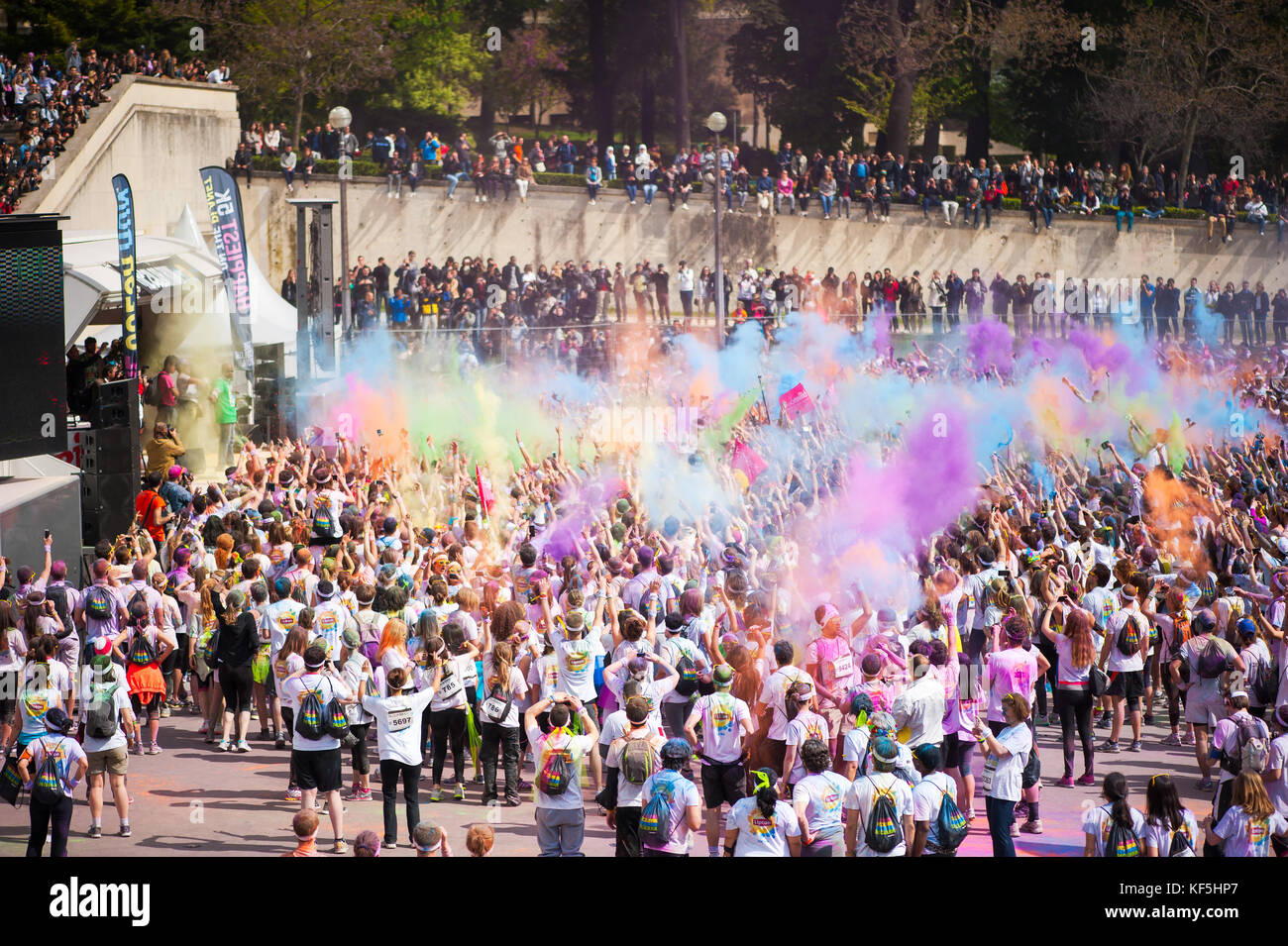 Color run in Paris - France Stock Photo - Alamy