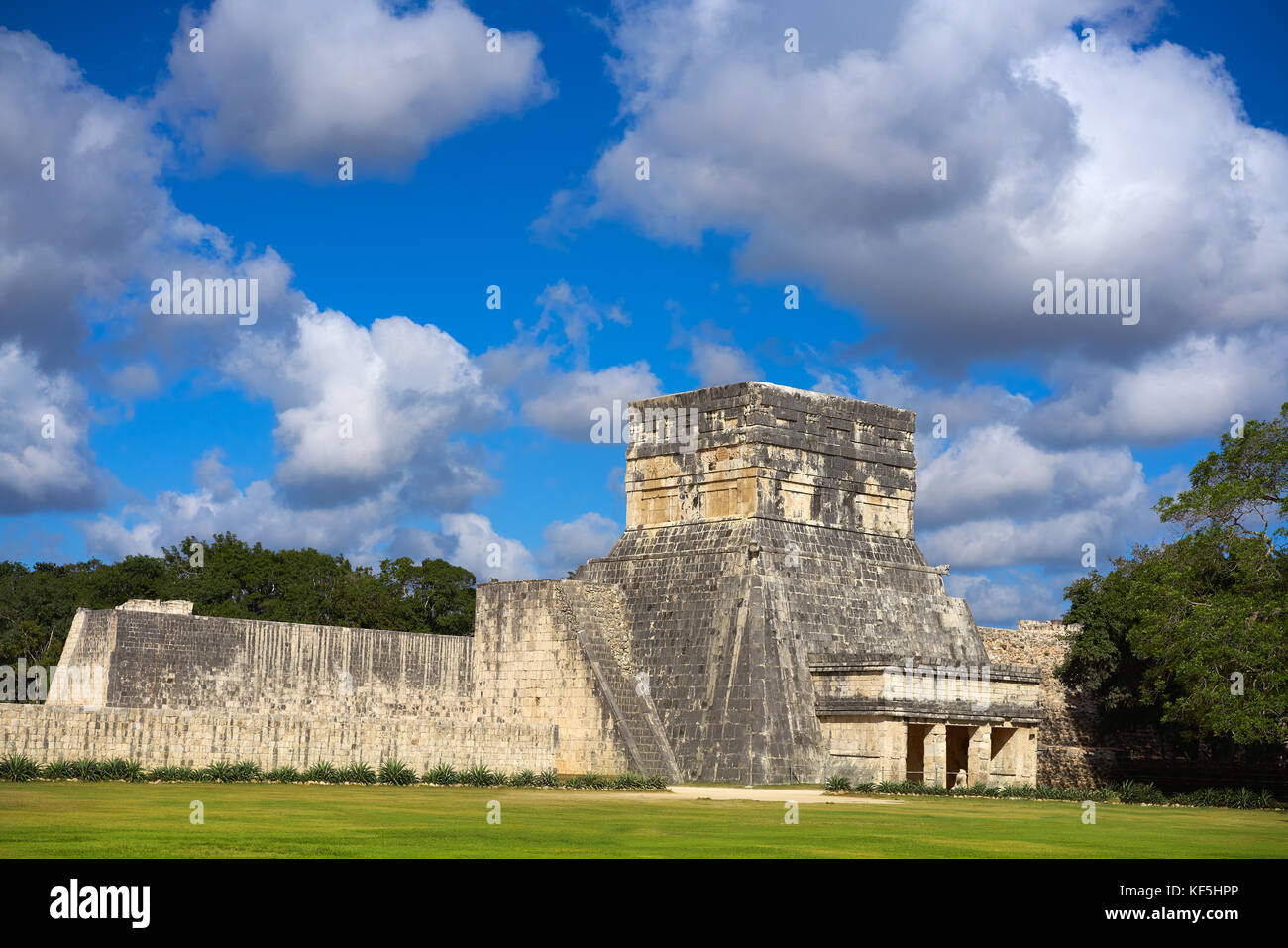 Jaguars temple Balam in Chichen Itza at Yucatan Mexico Stock Photo