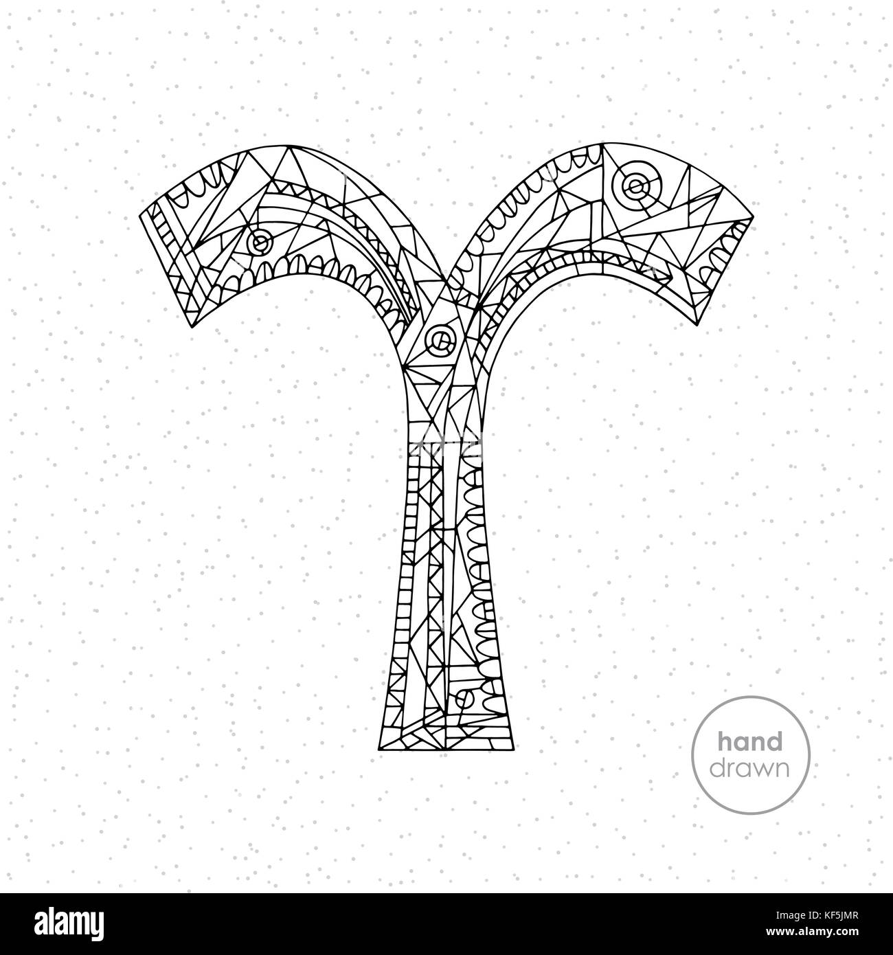 Aries zodiac sign. Vector hand drawn horoscope illustration Stock(05)