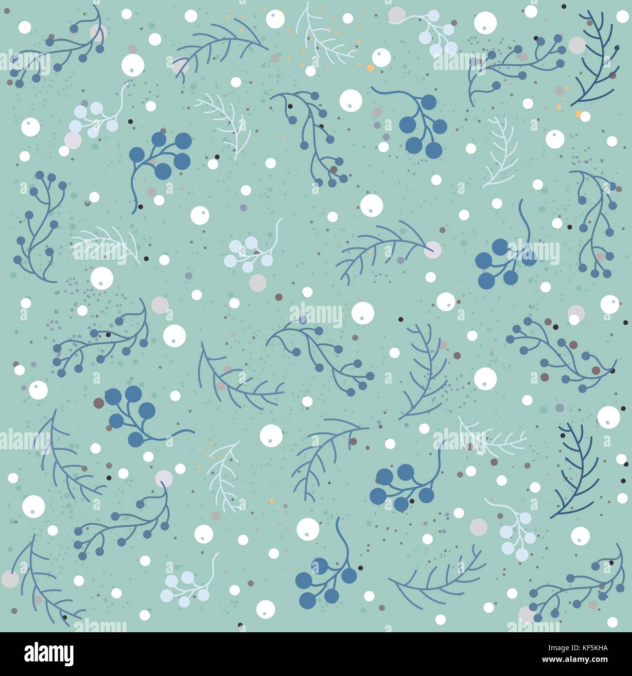 Hand Drawn Seamless Pattern with plants and berries. Artistic Creative ...