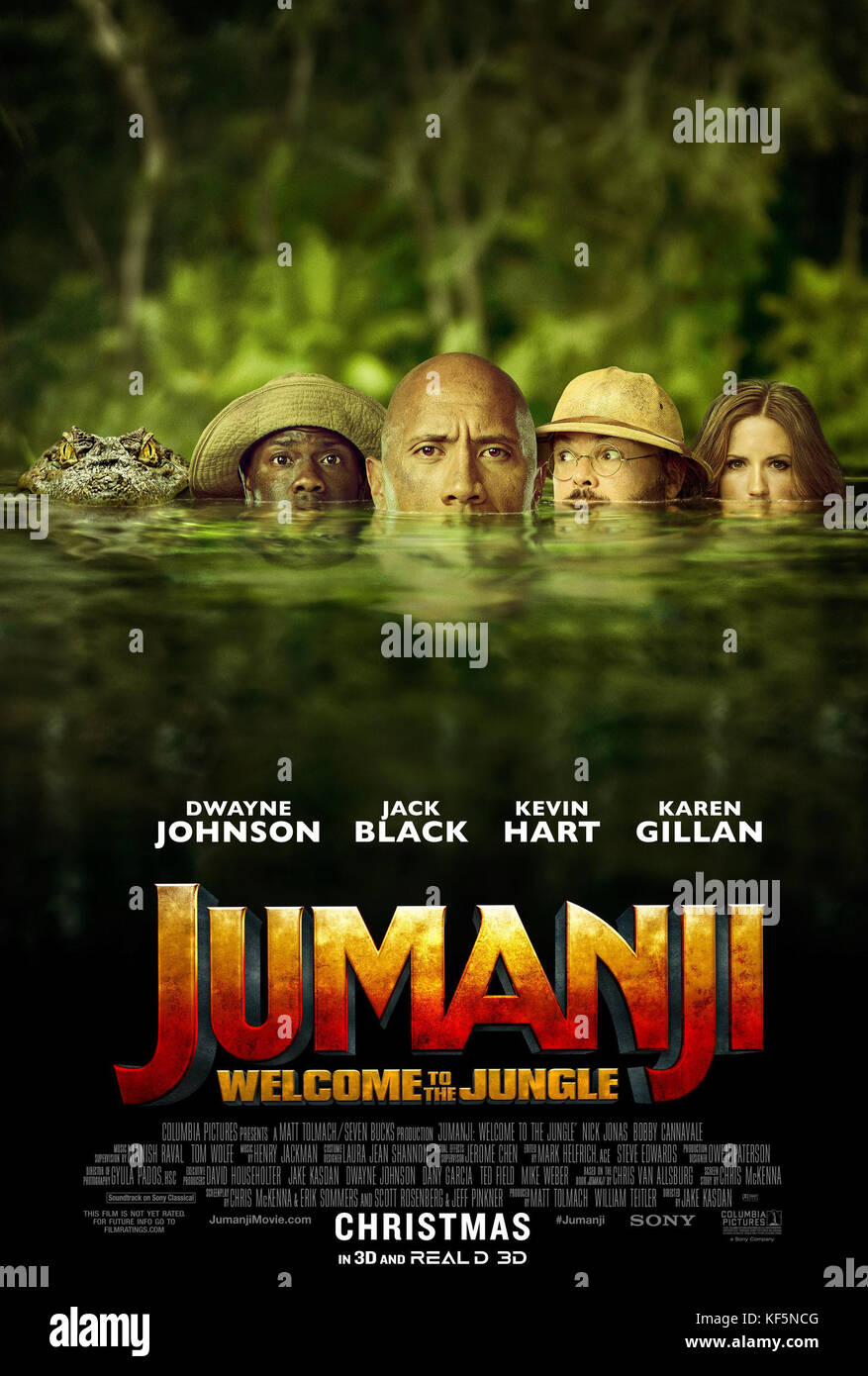JUMANJI: WELCOME TO THE JUNGLE, (aka JUMANJI), US poster, from left