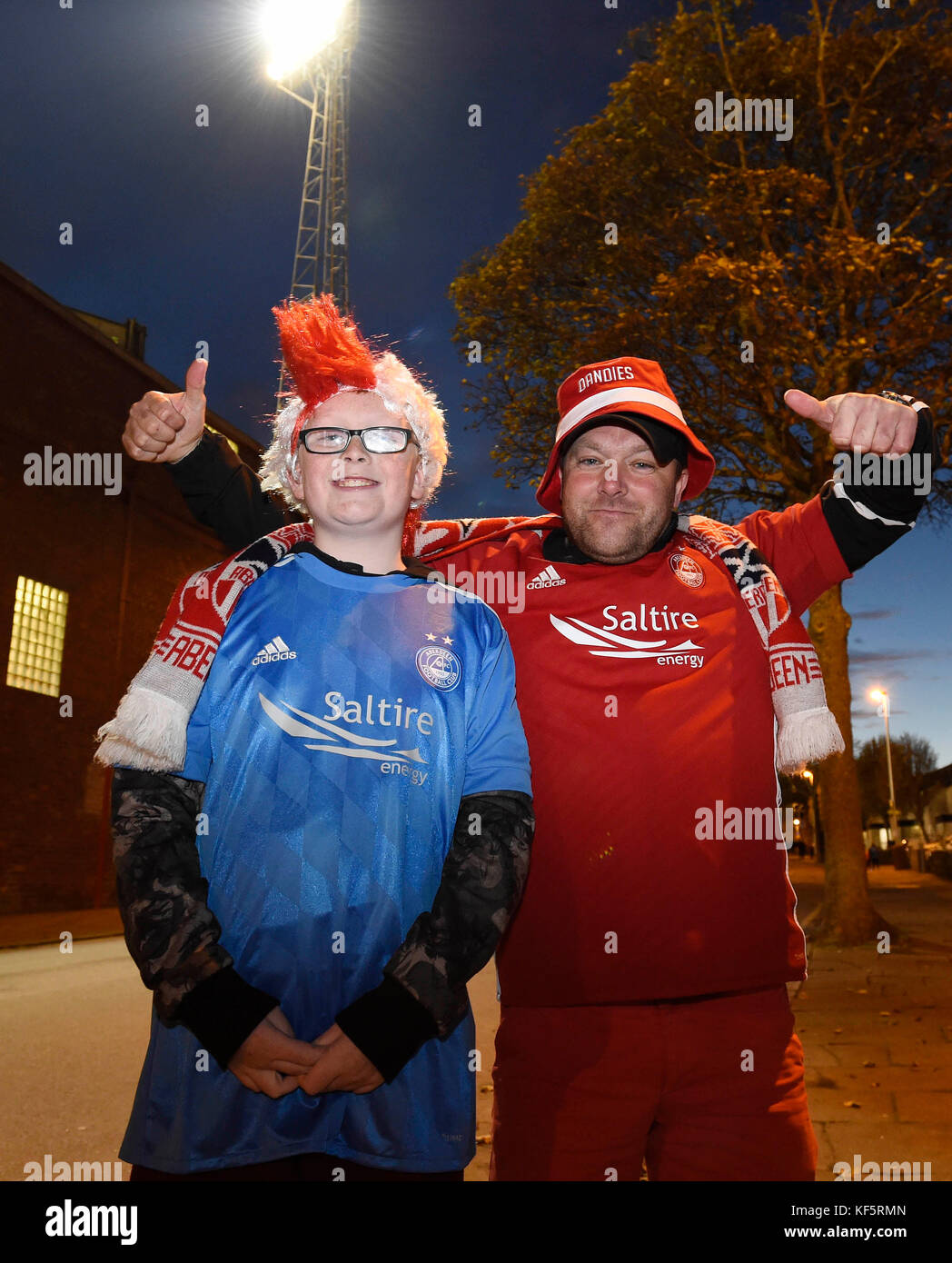 Aberdeen fans before the Scottish Premiership match at Pittodrie Stadium, Aberdeen. Stock Photo