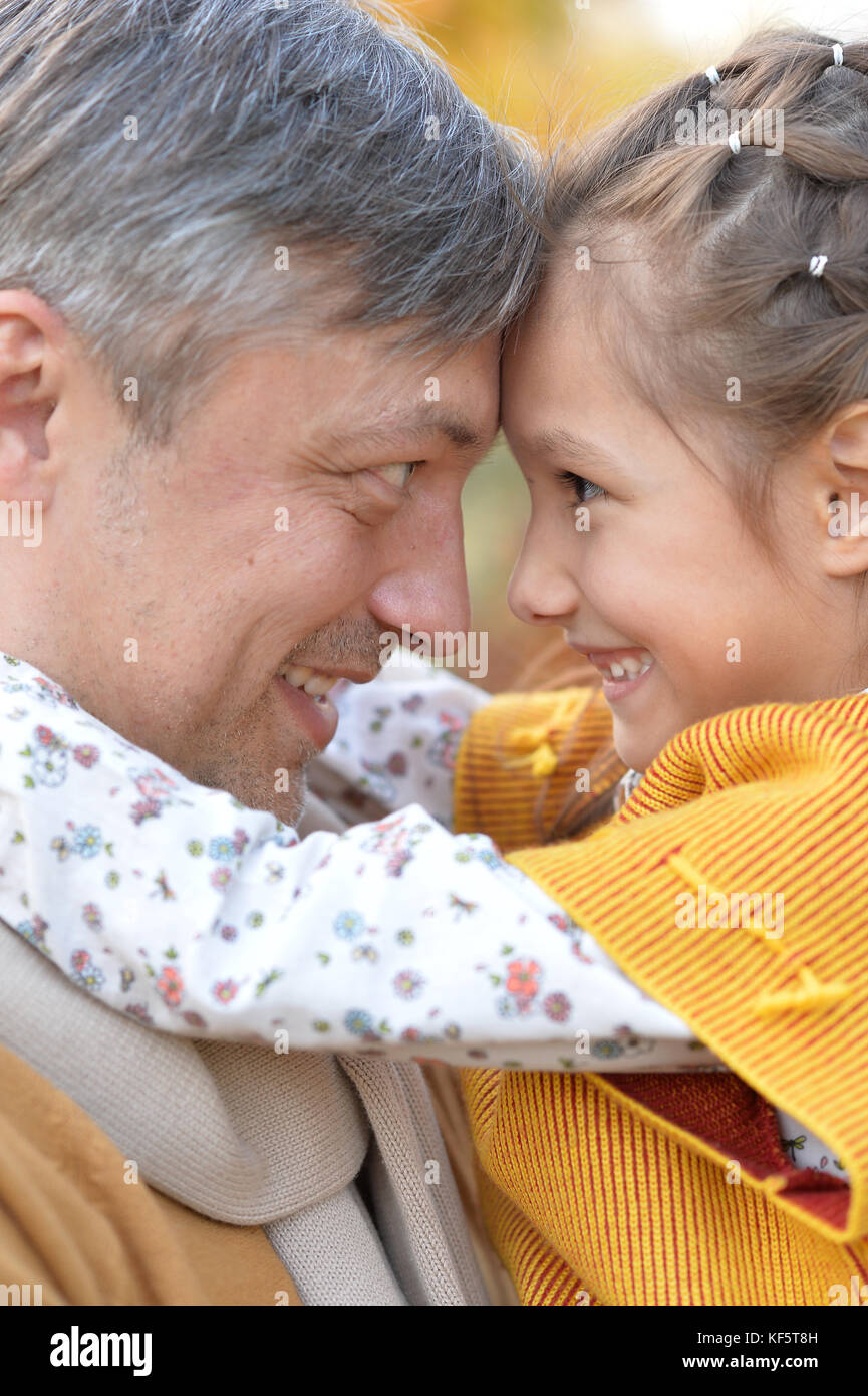 father and daughter hugging  Stock Photo
