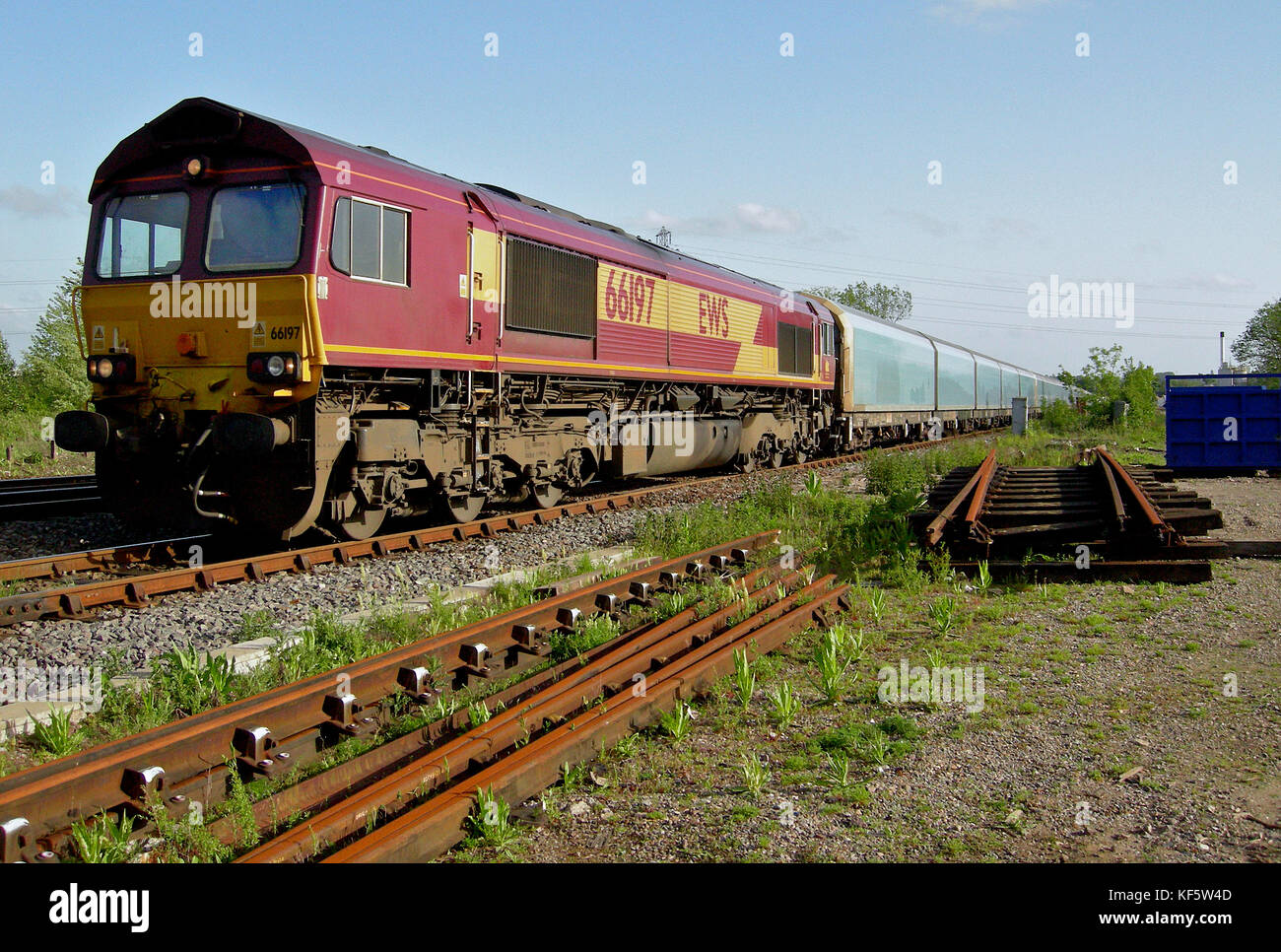 Class 66 on a freight train near Banbury, England Stock